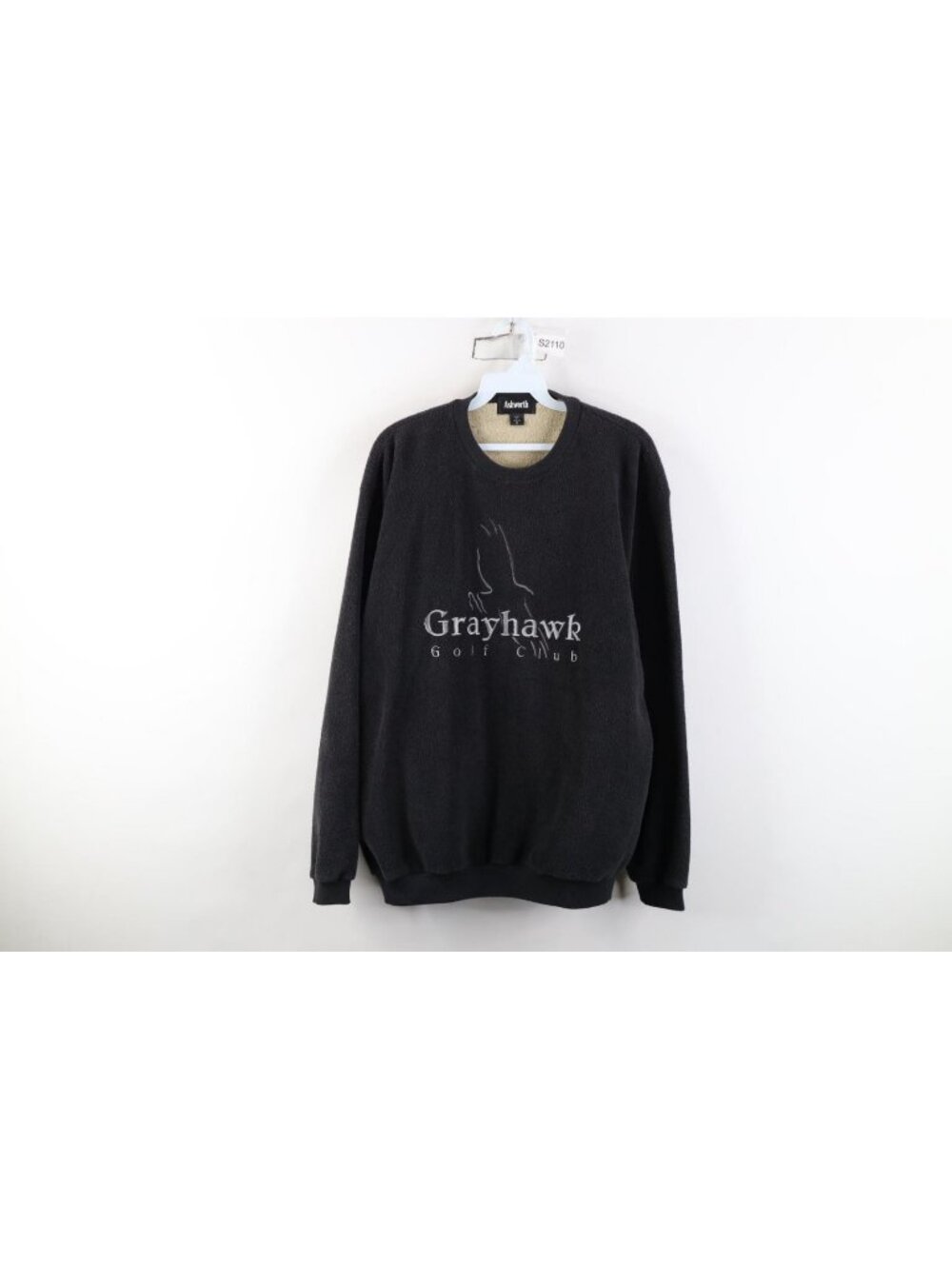 Vintage 90s Mens Small Faded Grayhawk Golf Club Terry Cloth Fleece Sweatshirt